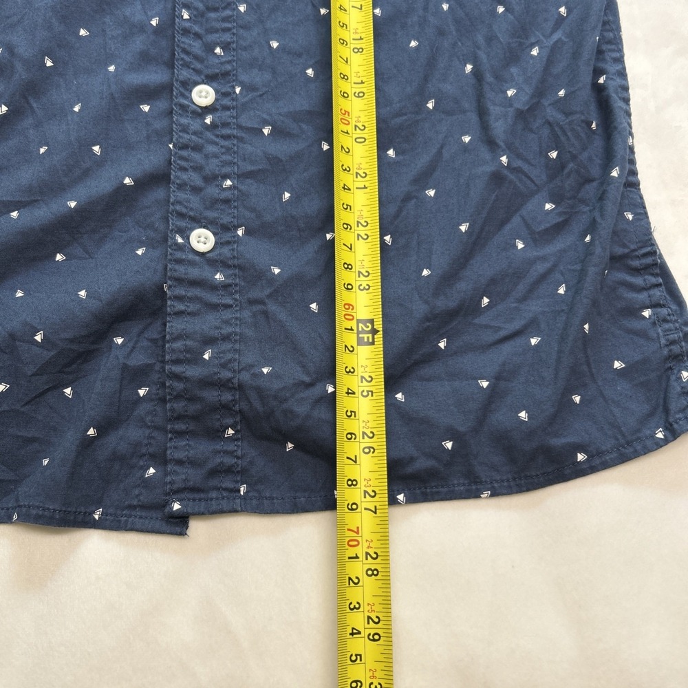 American Eagle Men's Navy Printed Button Up Shirt XS Short Sleeve Casual - Picture 5 of 7